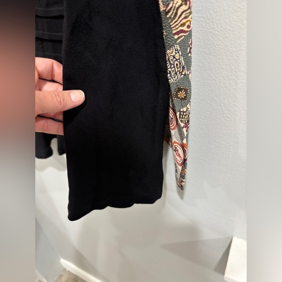 YASUKO Vest Womens Medium/Large Black Kimono Silk Pockets 1 Button Oriental Art - Picture 6 of 9